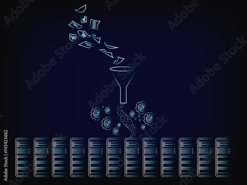 documents processed into servers