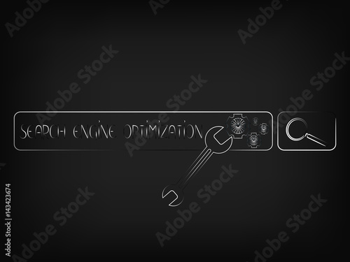 wrench fixing gearwheels on a search bar