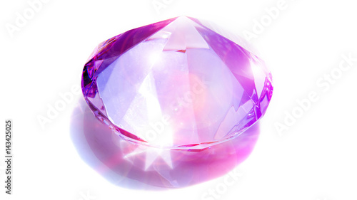 pink shiny diamond on white table