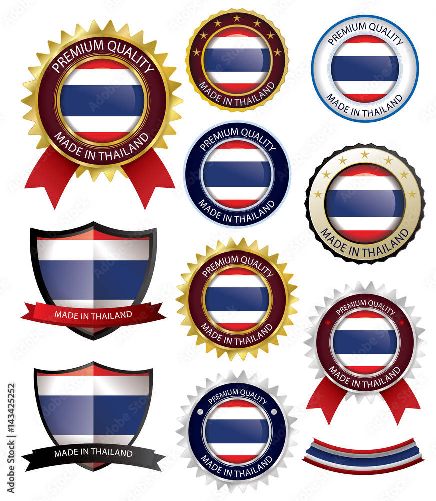 Made in Thailand Seal, Thai Flag (Vector Art)