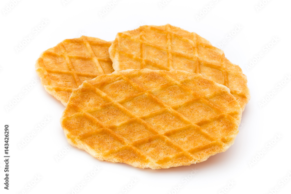 Sweet waffle on the white background. Sweet waffle on the white background.