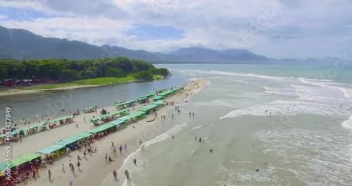 Buritaca SantaMarta Colombia River Ocean Beach Aerial photo
