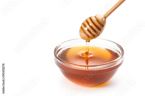 Fresh honey in a glass bowl