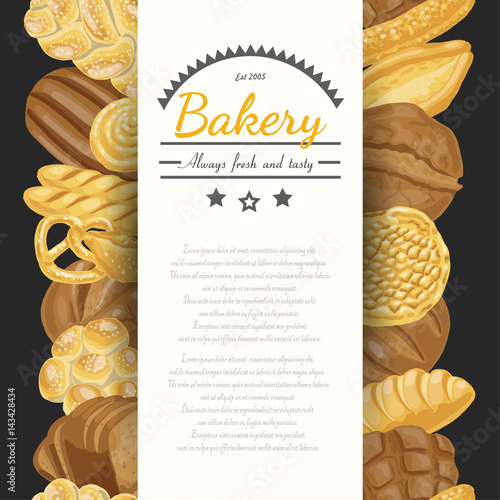 Vector background with various bakery products