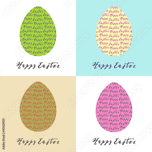 Happy Easter greeting card with egg