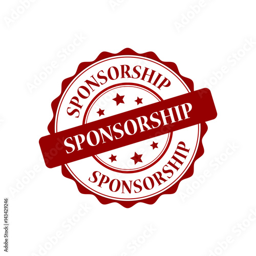 Sponsorship red stamp illustration