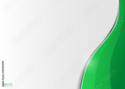 Green wavy corporate abstract background.