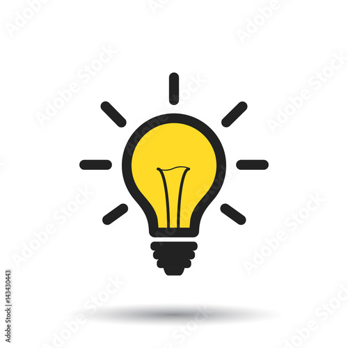 Light bulb line icon vector, isolated on white background. Idea sign, solution, thinking concept. Lighting Electric lamp illustration in flat style for graphic design, web site