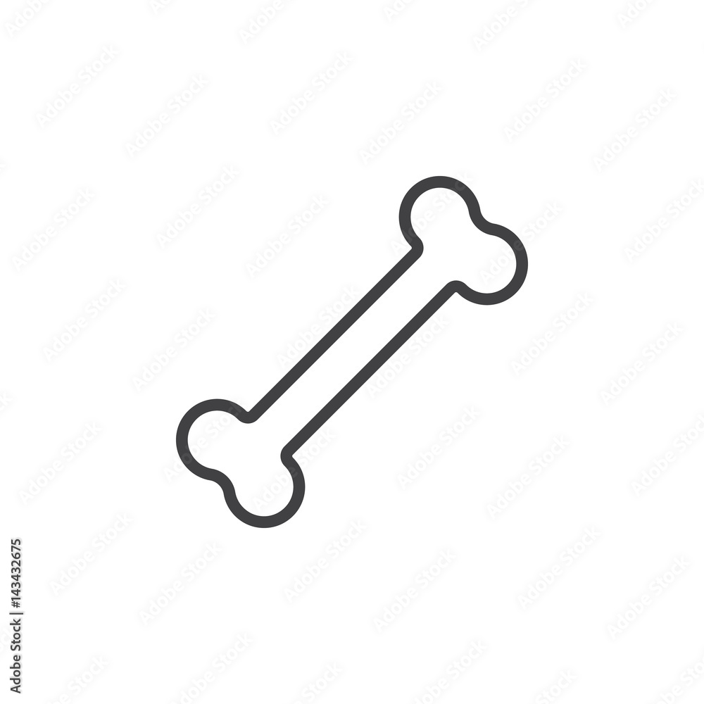 Bone line icon, outline vector sign, linear style pictogram isolated on white. Symbol, logo illustration. Editable stroke. Pixel perfect Bone line icon, outline vector sign, linear style pictogram isolated on white. Symbol, logo illustration. Editable stroke. Pixel perfect