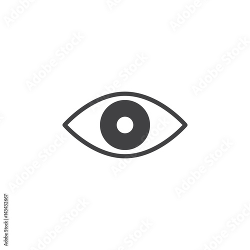 Eye icon vector, filled flat sign, solid pictogram isolated on white. Symbol, logo illustration. Pixel perfect