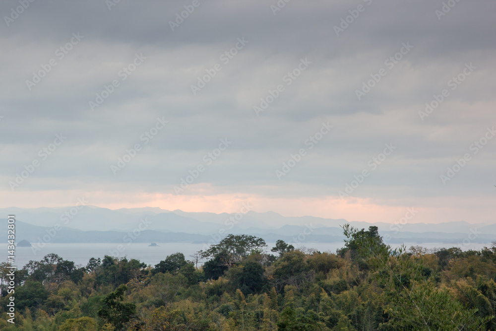 beautiful sunset in mountain