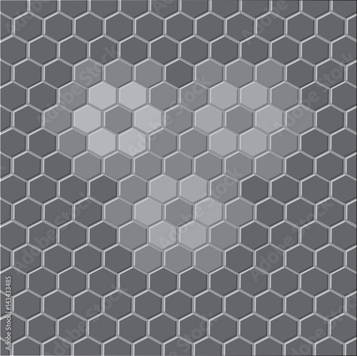 Abstract hexagonal pattern background with gray color