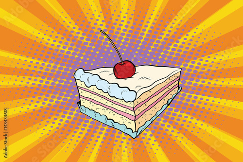 Tender cake with a cherry