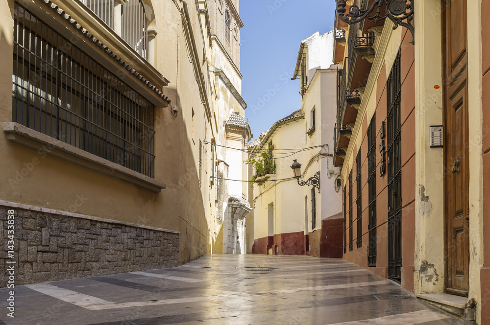 Ancient street, historic center, Malaga,Spain.