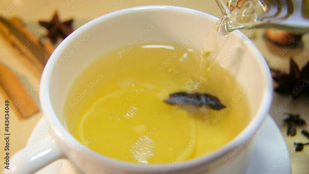 Cup of tea with lemon and anise Cup of tea with lemon and anise