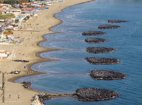 Procida beach and Capo Miseno Lighthouse, Naples