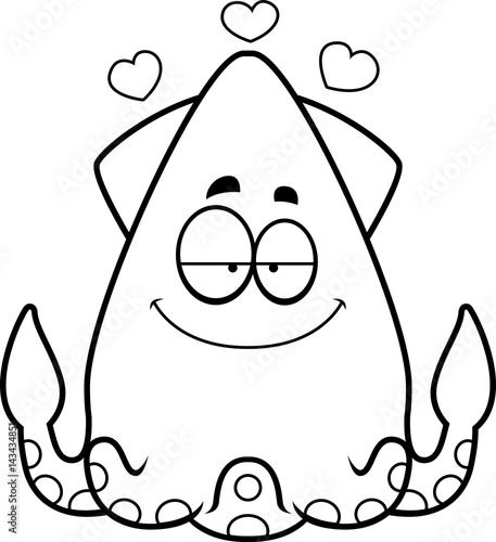 Cartoon Squid in Love
