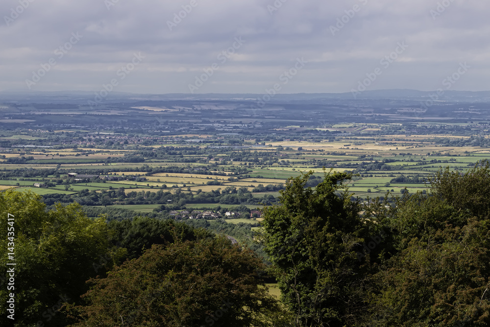 View from Broadway hill to Midlands area in England
