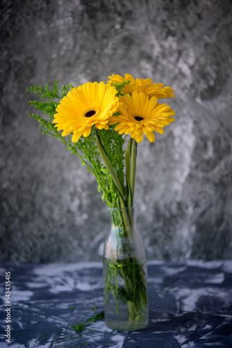 Bouquet from yellow gerberas
