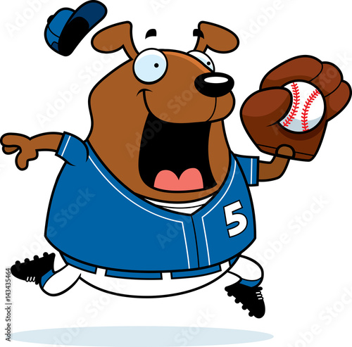 Cartoon Dog Baseball