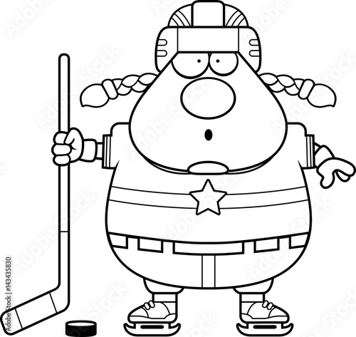 Surprised Cartoon Hockey Player