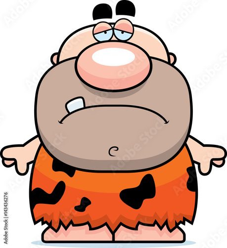 Cartoon Sad Caveman