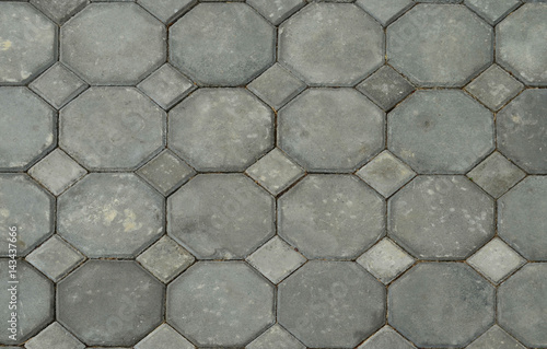 Gray cement block pavement