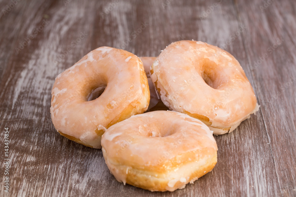 Tasty Breakfast Donuts In A Row