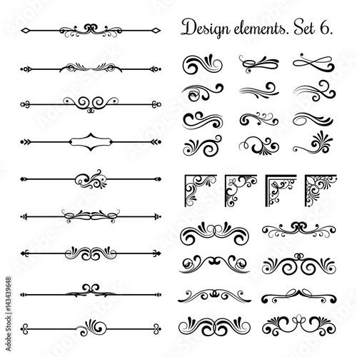 Ornamental borders and flourish corners, royal ornament swirls vector vintage page dividers