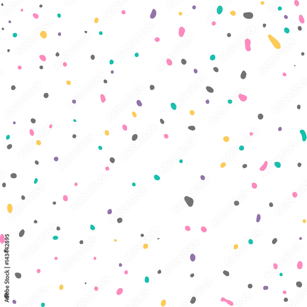 Dots graphic drawn modern pattern. Hand drawn with ink ball pen.  In pastel trendy colors.