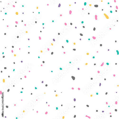 Dots graphic drawn modern pattern. Hand drawn with ink ball pen. In pastel trendy colors.