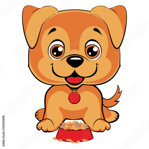 Cute cartoon dog. Children s illustration. Funny baby animal.