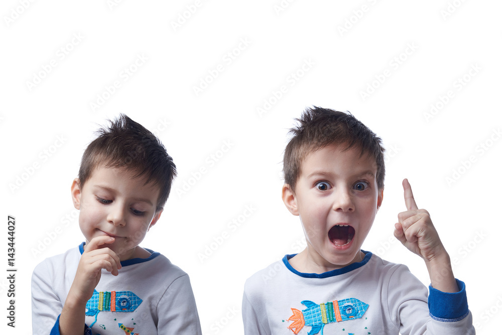 Boy searching for idea and finding out solution. Montage. Boy searching for idea and finding out solution. Montage.