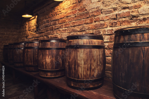 Photo barrels in the wine cellar