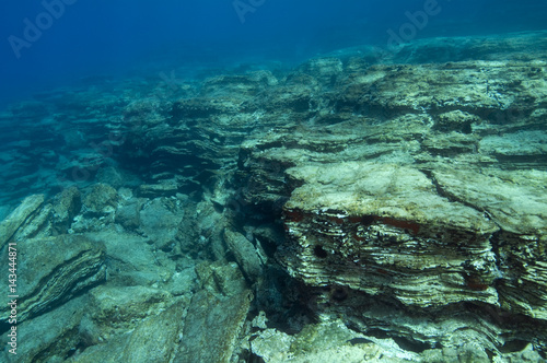 Underwater faultline  along Gokova Bay Bodrum Turkey