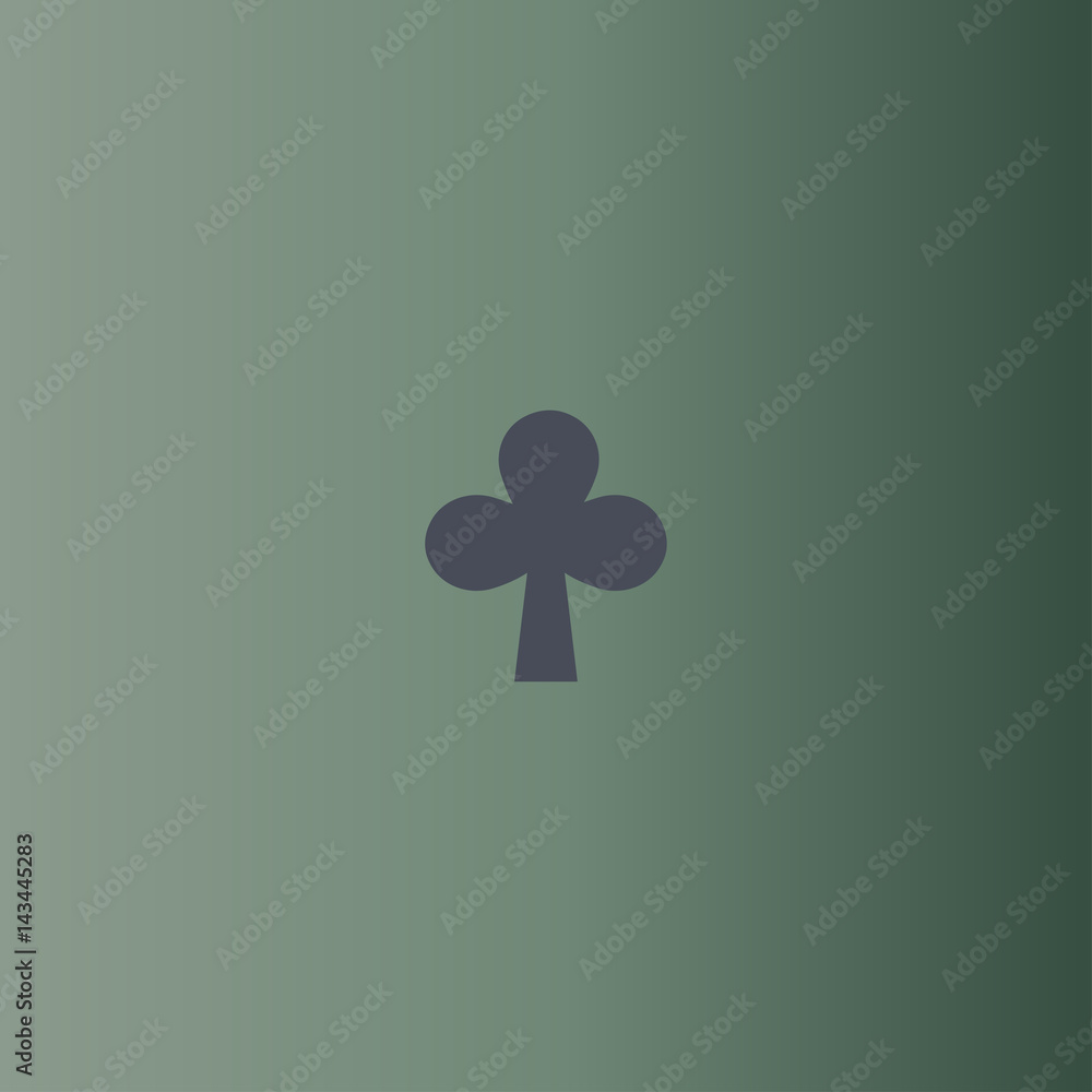 Playing card club icon. flat design Playing card club icon. flat design