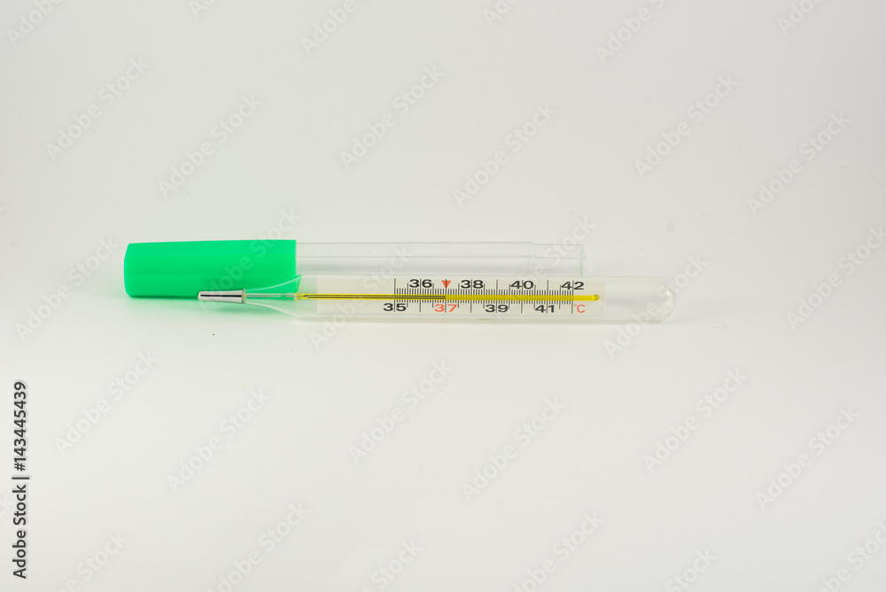 Obraz premium mercury thermometer, isolated on white background