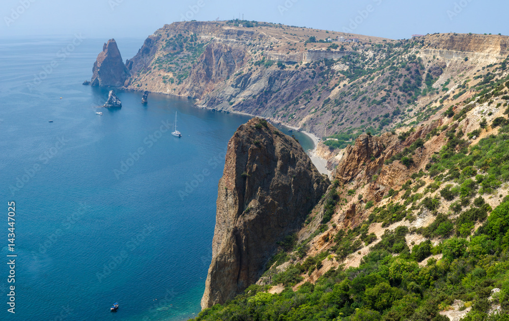 Panorama landscape of Fiolent Cape, Crimea