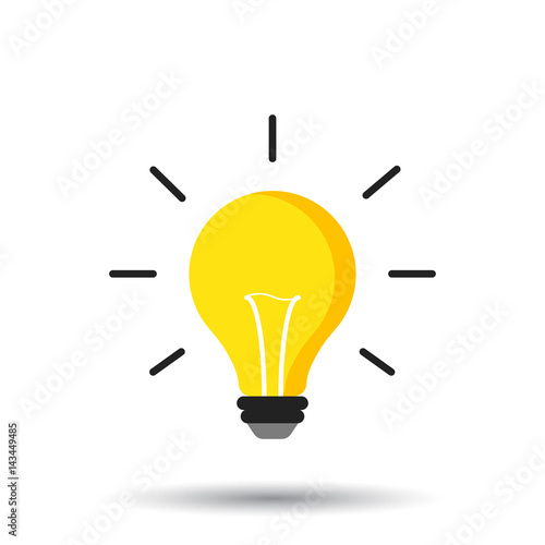 Halogen lightbulb icon. Light bulb sign. Electricity and idea symbol. Icon on white background. Flat vector illustration.
