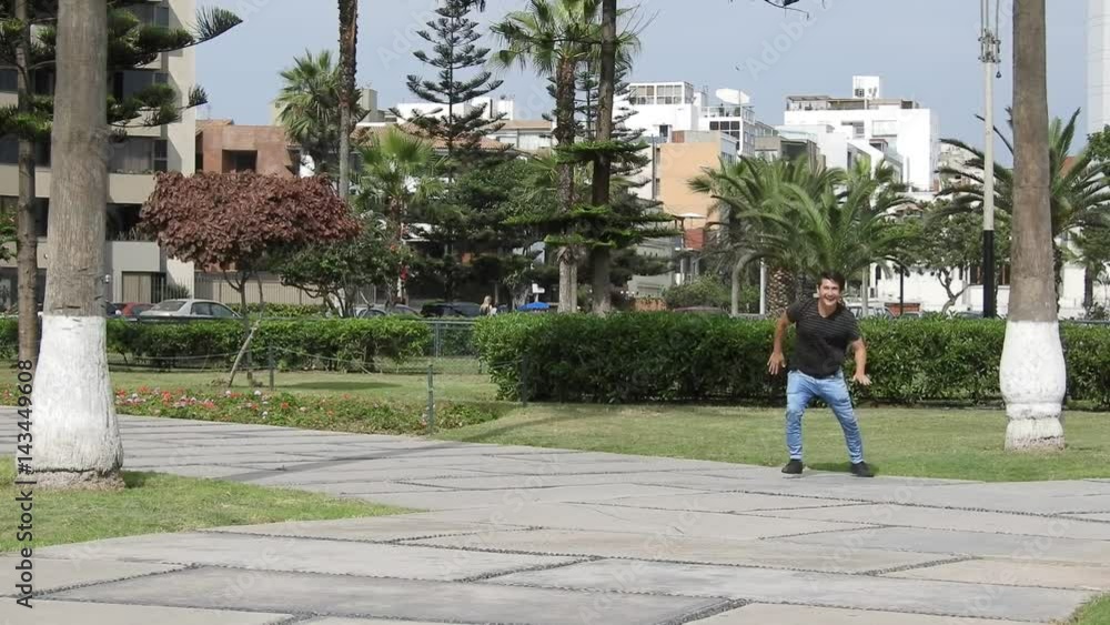 Funny Man Running And Jumping Funny Man Running And Jumping