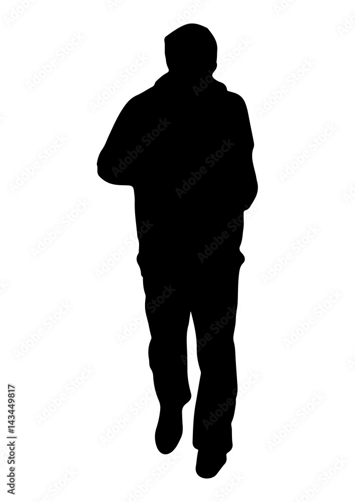 Silhouette of a man on a run vector