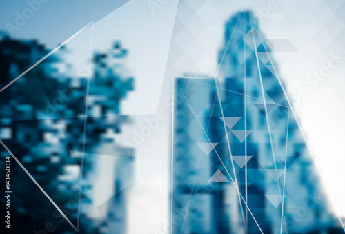 Abstract blur background of business skyscraper