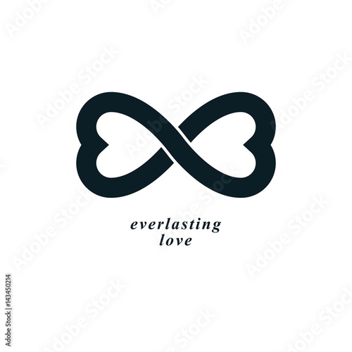 Infinite Love concept, vector symbol created with infinity sign and male Mars an female Venus signs. Relationship creative idea.