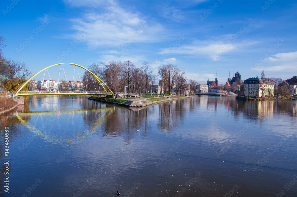 Fototapeta premium Kładka Słodowa Pedestrian Bridge, Wroclaw.