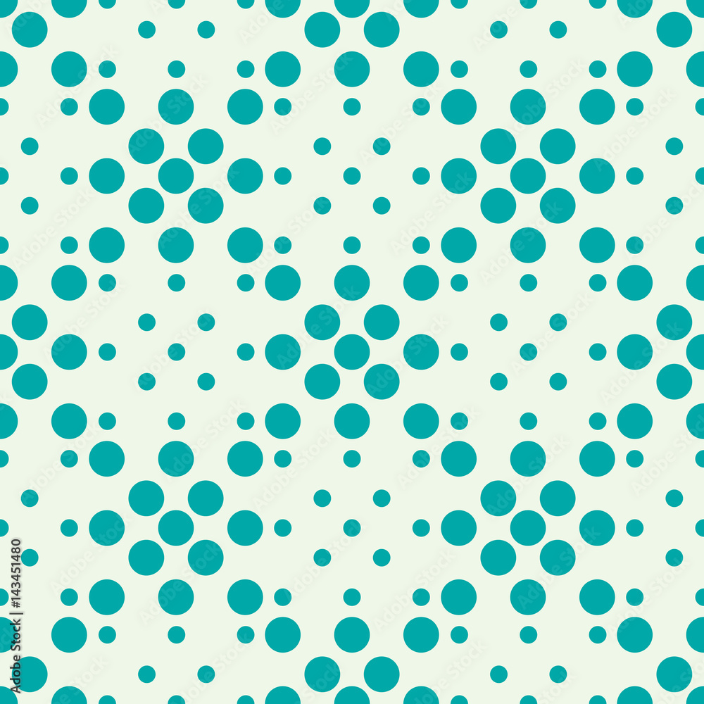 Graphic simple ornamental tile, vector repeated pattern made using circles. Vintage art abstract seamless texture can be used as wallpaper and in textile design.