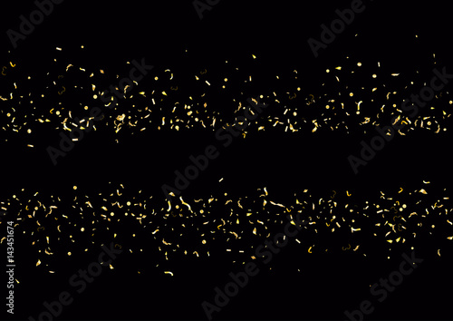 Abstract background with flying subtle golden confetti.