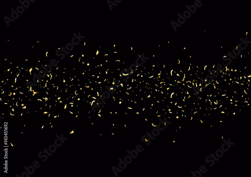 Abstract background with flying subtle golden confetti.