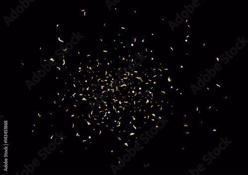 Abstract background with flying subtle golden confetti.