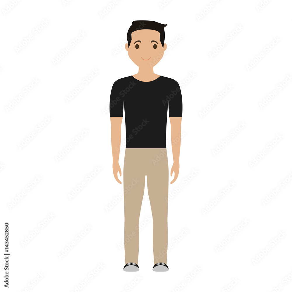 happy man standing and wearing casual clothes, cartoon icon over white background. colorful design. vector illustration happy man standing and wearing casual clothes, cartoon icon over white background. colorful design. vector illustration