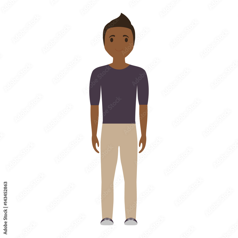happy man standing and wearing casual clothes, cartoon icon over white background. colorful design. vector illustration happy man standing and wearing casual clothes, cartoon icon over white background. colorful design. vector illustration